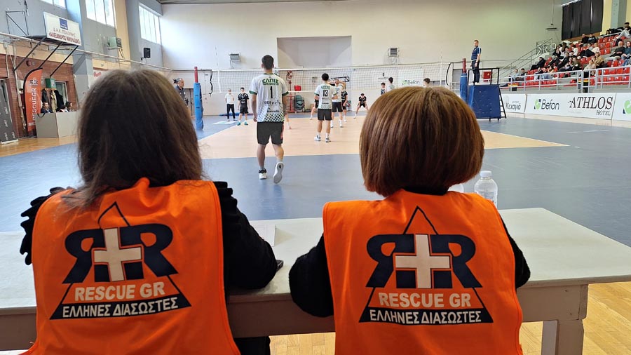 “Υγειονομική κάλυψη αγώνα βόλεϊ από RescueGR”